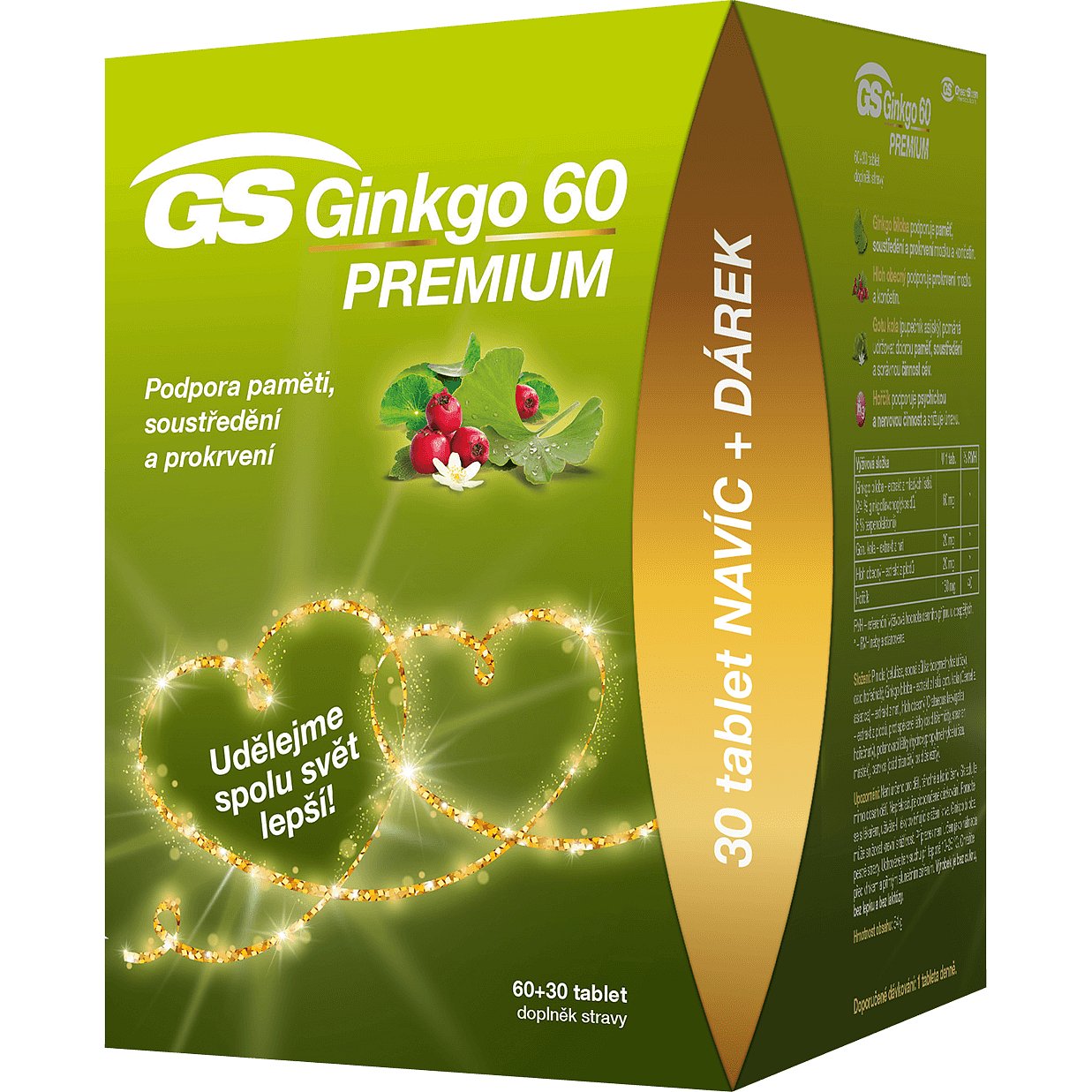 GS Ginkgo 60 Premium dárkové balení 60+30 tablet + dárek