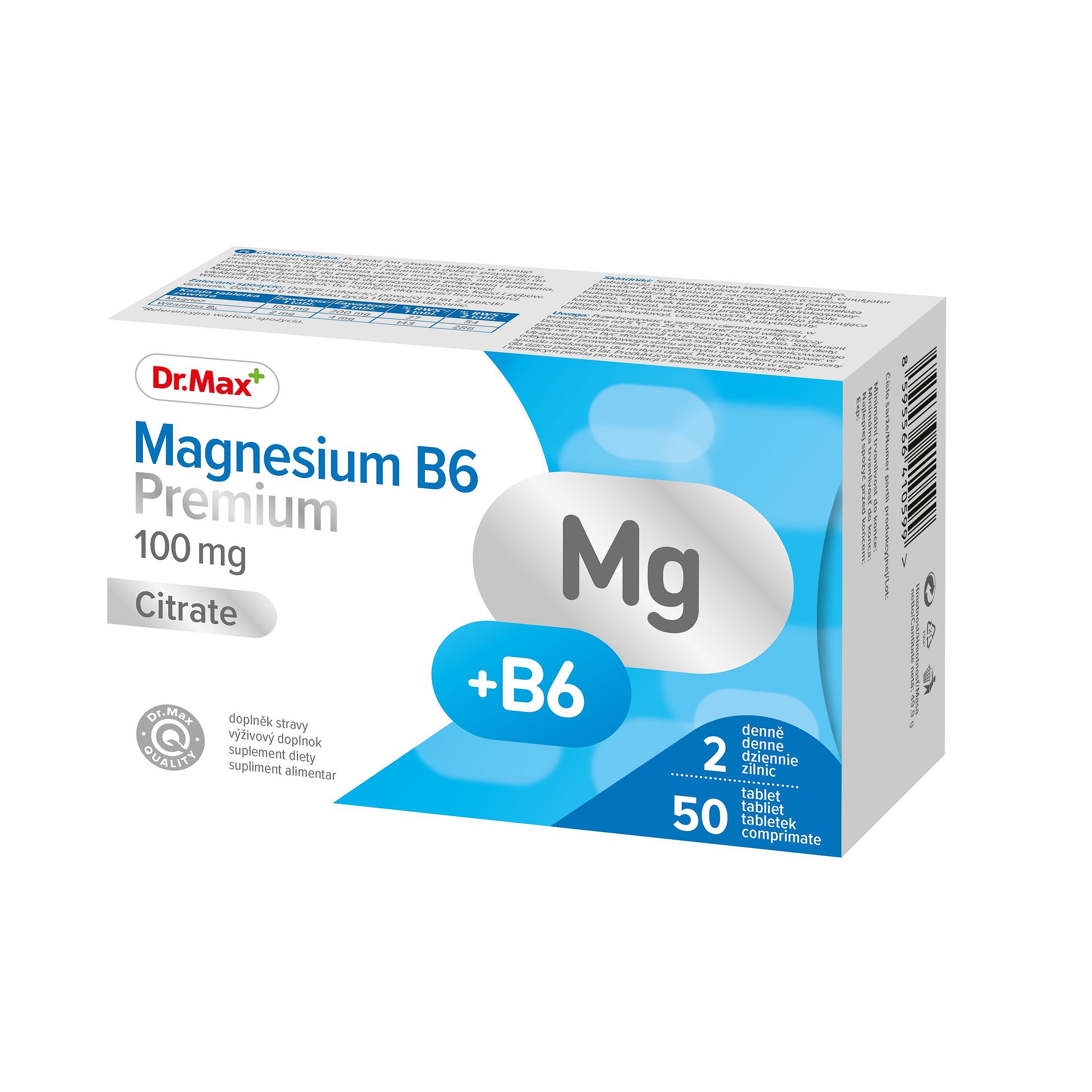 Dr.Max Magnesium B6 Premium 100 mg 50 tablet