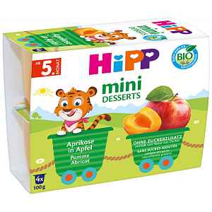 HIPP BIO Jablka s meruňkami 4x100 g, od ukončeného 4. - 6. měsíce