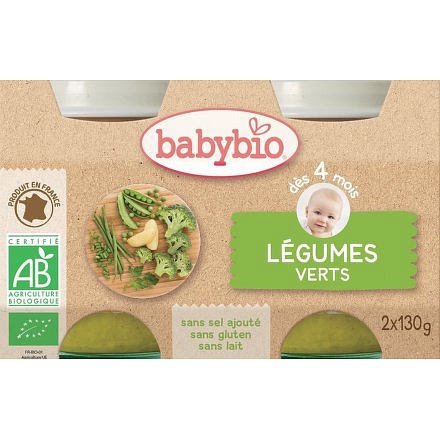 BABYBIO zelená zelenina 2x130g