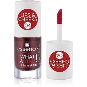 essence WHAT A TINT! tekutá tvářenka a lesk na rty odstín 04 Strawberry Rush 4.9 ml