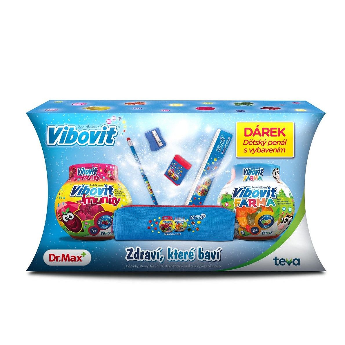 Vibovit Vánoční balení želé multivitaminy 2x50 ks + dárek penál Dr.Max