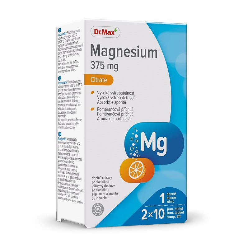 Dr.Max Magnesium Citrate 375 mg 2x10 šumivých tablet