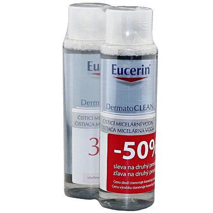 EUCERIN DermatoCLEAN micelární voda 3v1 DUOPACK 2x400ml