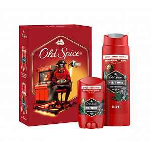 Old Spice Xmass sada Wolfthorn tuhý deodorant a sprchový gel 50 ml + 250 ml