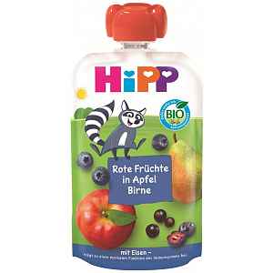 HiPP BIO Jablko-Hruška-Červené ovoce + železo od uk. 1. roku, 100 g