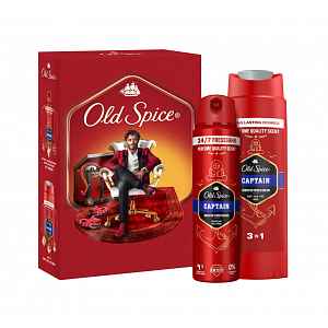 Old Spice Xmass sada Captain deodorant ve spreji a sprchový gel 150 ml + 250 ml