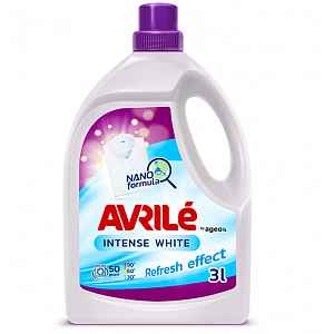 Avrilé Intense White prací gel na bílé prádlo, 50 praní 3 l