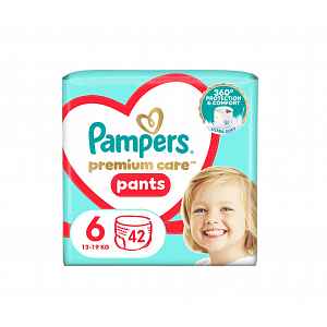 Pampers Premium Care kalhotkové plenky velikost 6 15+kg 42 ks