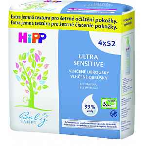 HiPP BABYSANFT Čistící vlhčené ubrousky Ultra sensitive 4x52ks