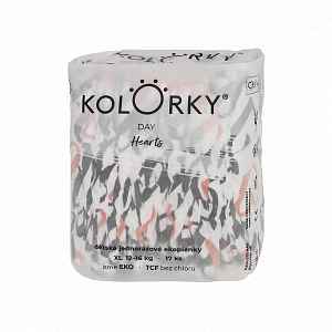 KOLORKY DAY - srdce - XL (12-16 kg) - 17 ks - jednorázové eko plenky