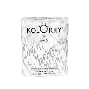 KOLORKY DAY - srdce - XL (12-16 kg) - 17 ks - jednorázové eko plenky