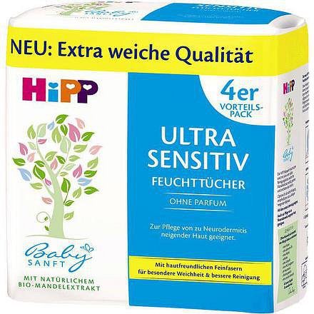 HiPP BABYSANFT Čistící vlhčené ubrousky Ultra sensitive 4x52ks