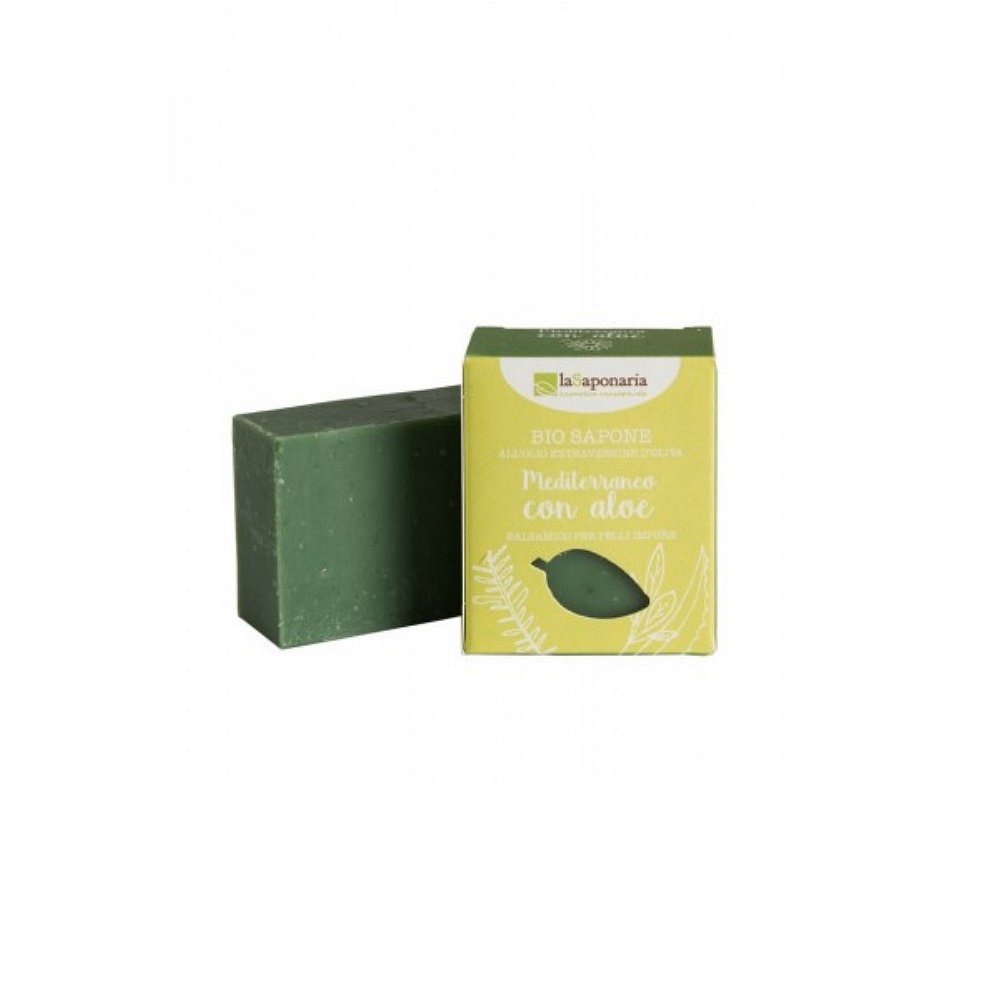 LA SAPONARIA Tuhé olivové mýdlo BIO Středomořské bylinky s aloe 100 g