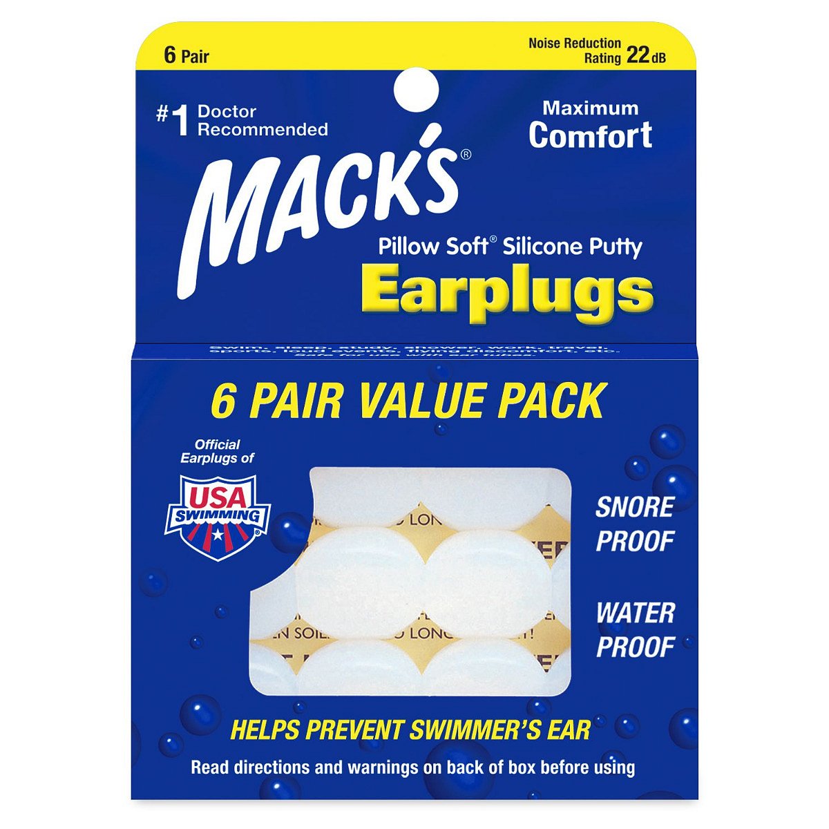 MACKS Pillow Soft Silicone špunty do uší 6 párů