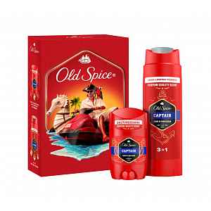 Old Spice Xmass sada Captain tuhý deodorant a sprchový gel 50 ml + 250 ml