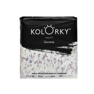 KOLORKY NIGHT - L (8-13 kg) - 19 ks - noční jednorázové eko plenky