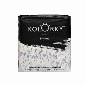 KOLORKY NIGHT - L (8-13 kg) - 19 ks - noční jednorázové eko plenky