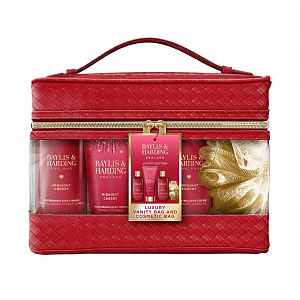 Baylis & Harding Sada péče o tělo v toaletní taštičce Midnight Cherry 5 ks