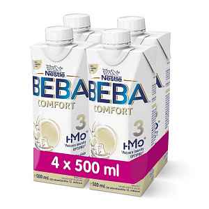 4x BEBA COMFORT 3 HM-O batolecí tekutá mléčná výživa 12+, tetra pack 500 ml