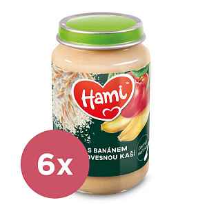6x HAMI Ovocnoobilný příkrm S banánem a ovesnou kaší 190 g, 6+