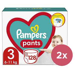 2x PAMPERS Pants Kalhotky plenkové jednorázové 3 (6-11 kg) 128 ks - MEGA PACK