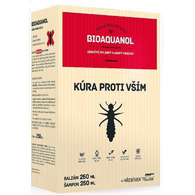 Bioaquanol Kúra - vši Šamp.250ml+Balz.250ml+hřeben