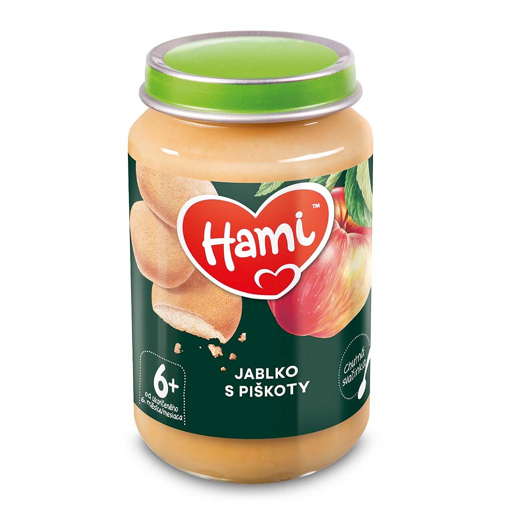 HAMI Ovocnoobilný příkrm Jablko s piškoty 190 g, 6+