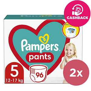 2x PAMPERS Pants Kalhotky plenkové jednorázové 5 (11-18 kg) 96 ks - MEGA PACK