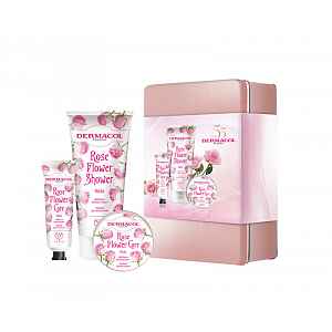 DERMACOL Dárkový balíček Flower Růže 2021 200 ml  + 75 ml  + 30 ml