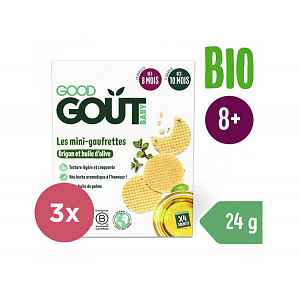 GOOD GOUT BIO Wafle s oregánem a olivovým olejem 3 x 24 g