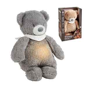 NATTOU Usínaček plyšový hudební se světýlkem a senzorem pláče 4v1 Sleepy Bear Grey 0m+