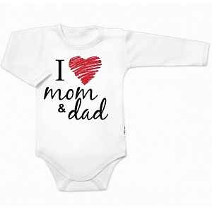 Baby Nellys Body dlouhý rukáv  I love mom & dad vel.  68, unisex