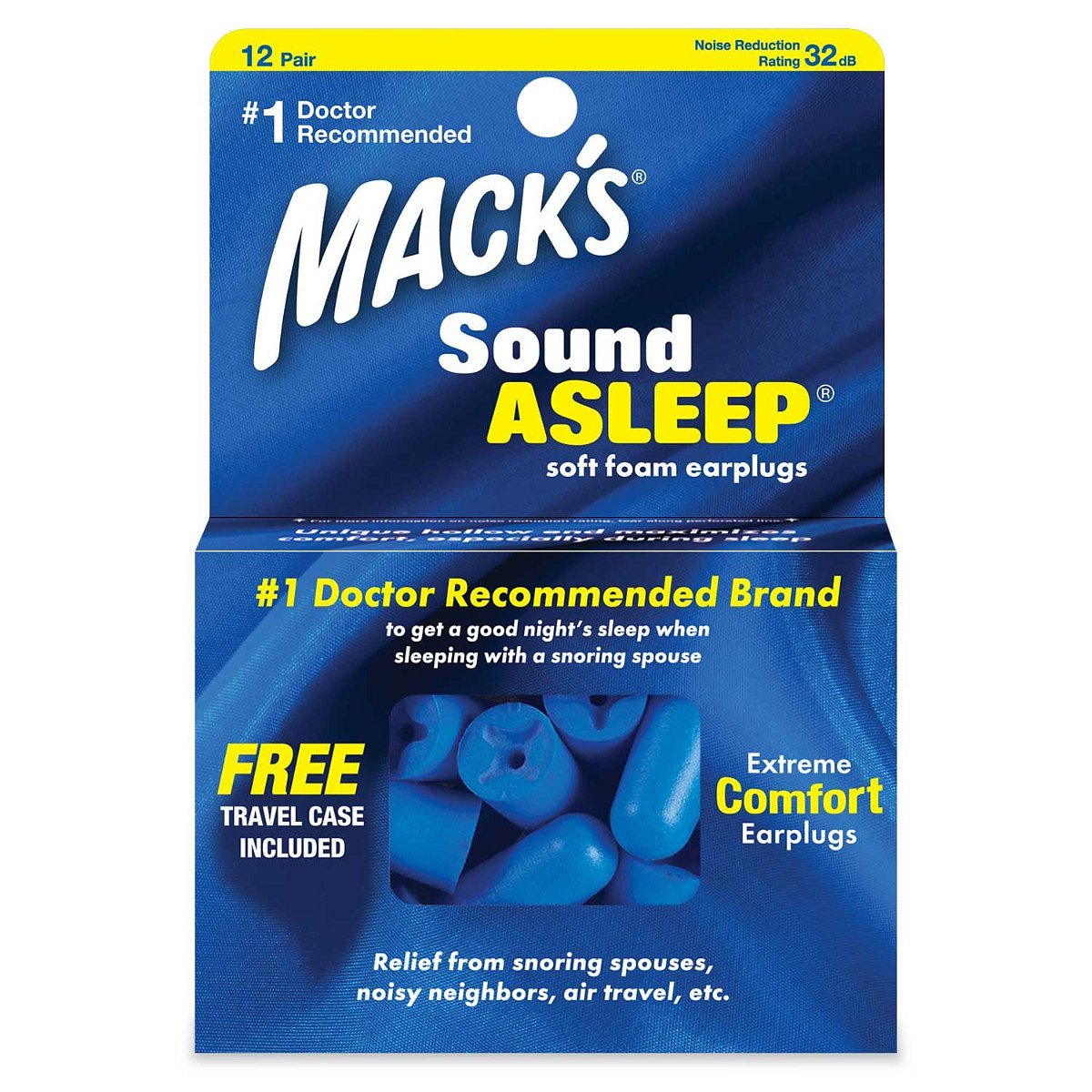 MACKS Sound Asleep špunty do uší 12 párů