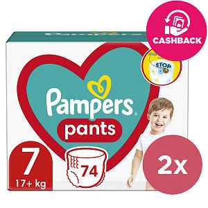 2x PAMPERS Pants Kalhotky plenkové jednorázové 7 (17 kg+) 74 ks - MEGA PACK