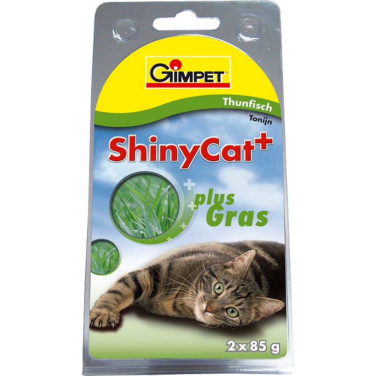 ShinyCat konzerva tuňák+kočičí tráva 2x70g