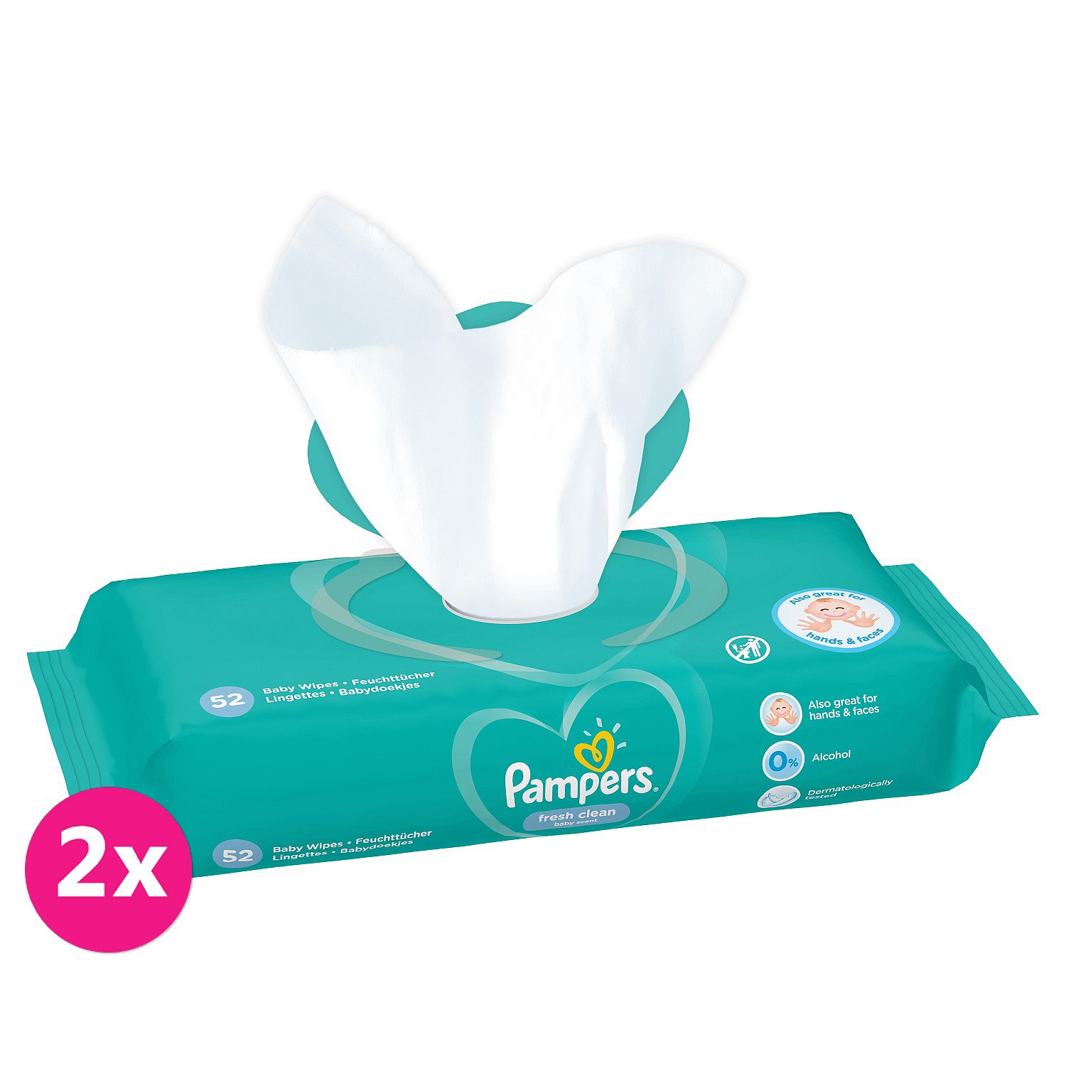 2x PAMPERS Fresh Clean 52 ks - vlhčené ubrousky