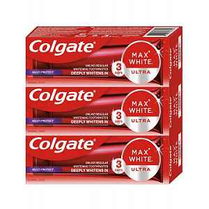 Colgate Max White Ultra Multiprotect bělicí zubní pasta 3x50 ml
