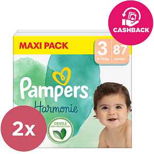 2x PAMPERS Plenky jednorázové Harmonie vel. 3 (87 ks) 6-10 kg