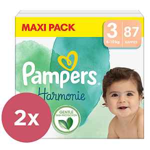 2x PAMPERS Plenky jednorázové Harmonie vel. 3 (87 ks) 6-10 kg