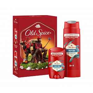 Old Spice Xmass sada Deep Sea tuhý deodorant a sprchový gel 50 ml 250 ml