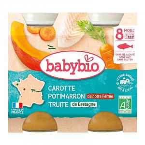 BABYBIO mrkev a dýně se pstruhem 2x200g