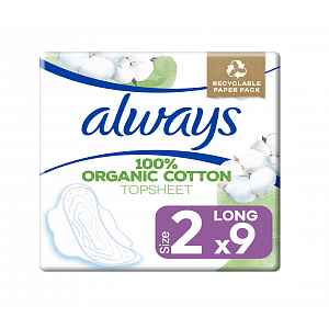 Always Organic Cotton Long hygienické vložky 9 ks