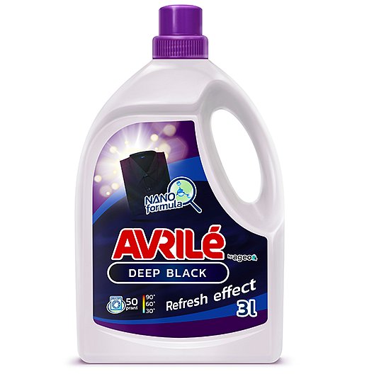 Avrilé Deep Black prací gel na černé prádlo, 50 praní 3 l