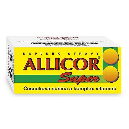 Allicor Super česnek+vitamin.tablety 60