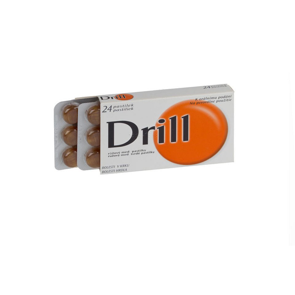 DRILL RŮŽOVÝ MED 3MG/0,2MG pastilka 24