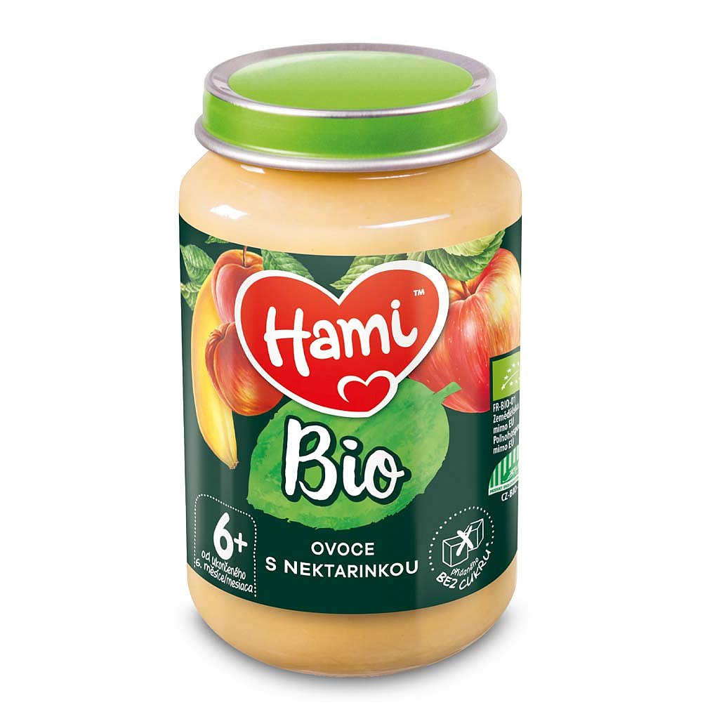 HAMI BIO Ovocný příkrm Ovoce s nektarinkou 190 g, 6+