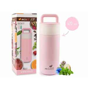 Mixit 2go - Termoska s čajovým sítkem 420 ml růžová