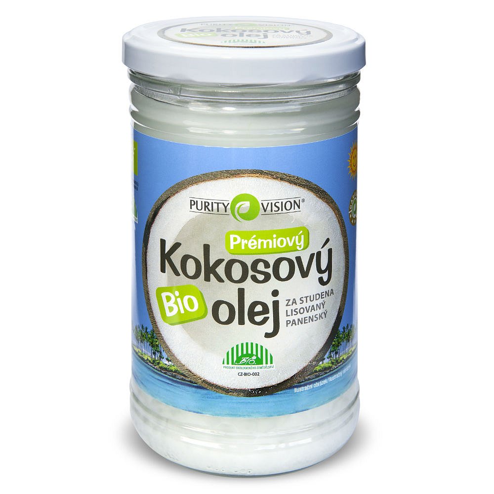 PURITY VISION Bio Kokosový olej panenský ve skle 900 ml