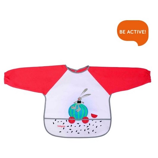 BABYONO Bryndák s dlouhým rukávem 35x40 cm (24m+) – červená